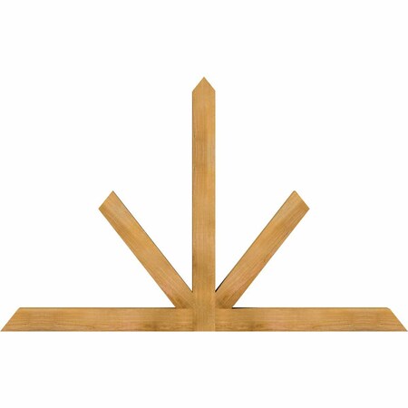 Ekena Millwork Saratoga Rough Sawn Timber Gable Bracket, Western Red Cedar, 72"W x 45"H x 4"D x 4"F, 15/12 Pitch GBW072X45X0404SAR00RWR